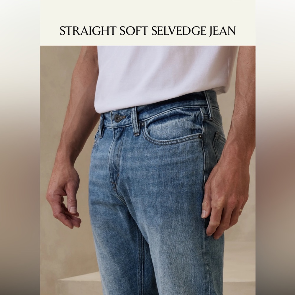 Banana Republic STRAIGHT SOFT SELVEDGE JEAN 36x32 Brand NEW w/ tag